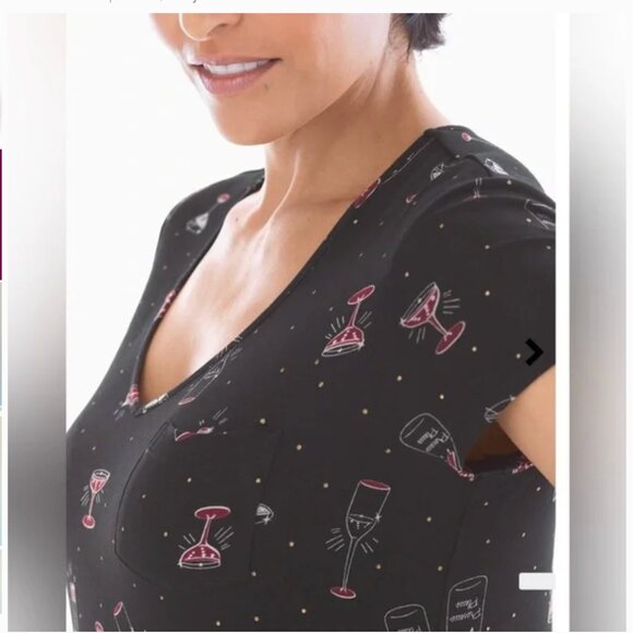 Soma Black Nightshirt with Pink Prosecco Please Champagne Print - Picture 2 of 11